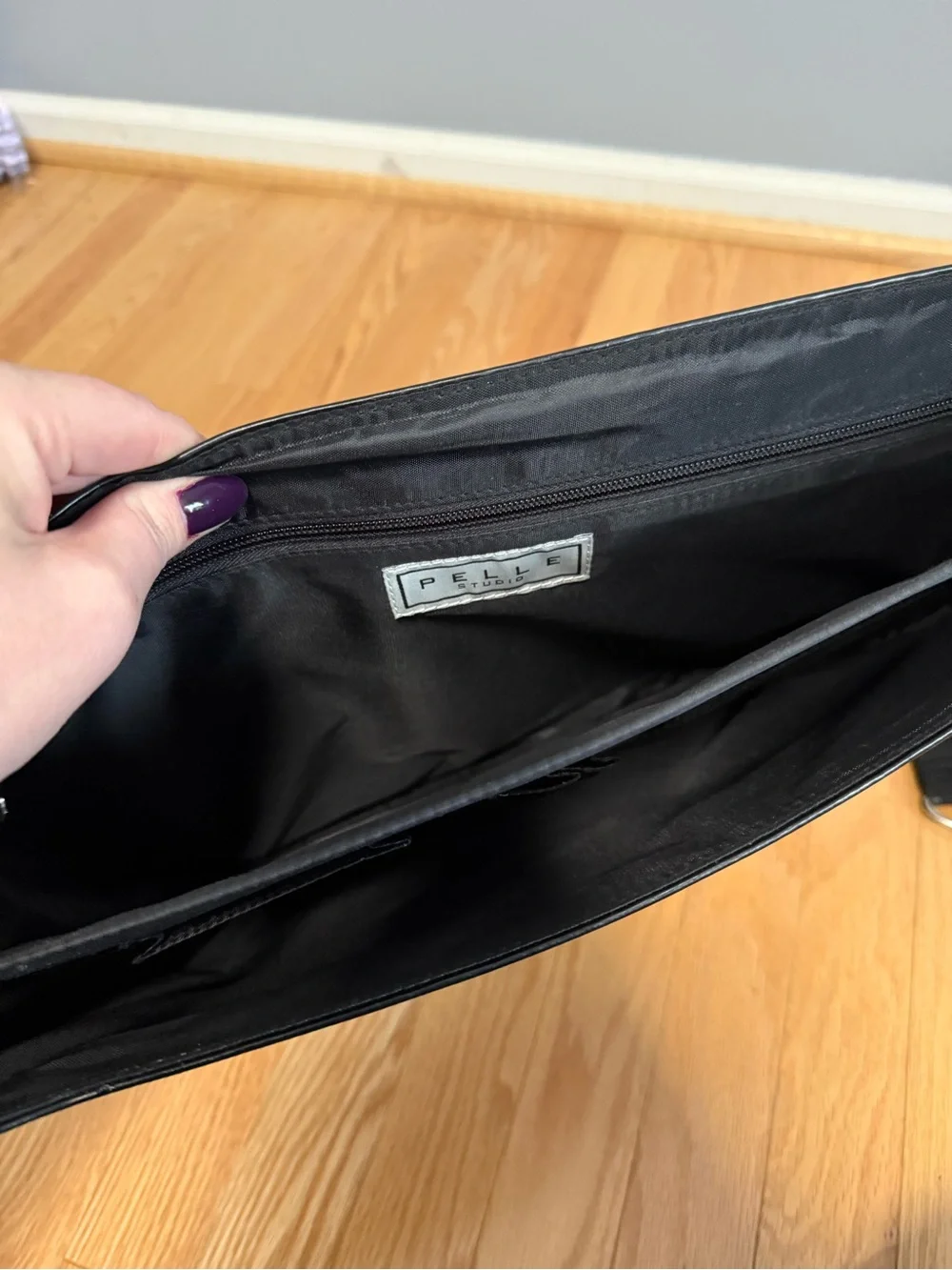 Pelle Studio Wilson Leather Black Briefcase Bag NEW
